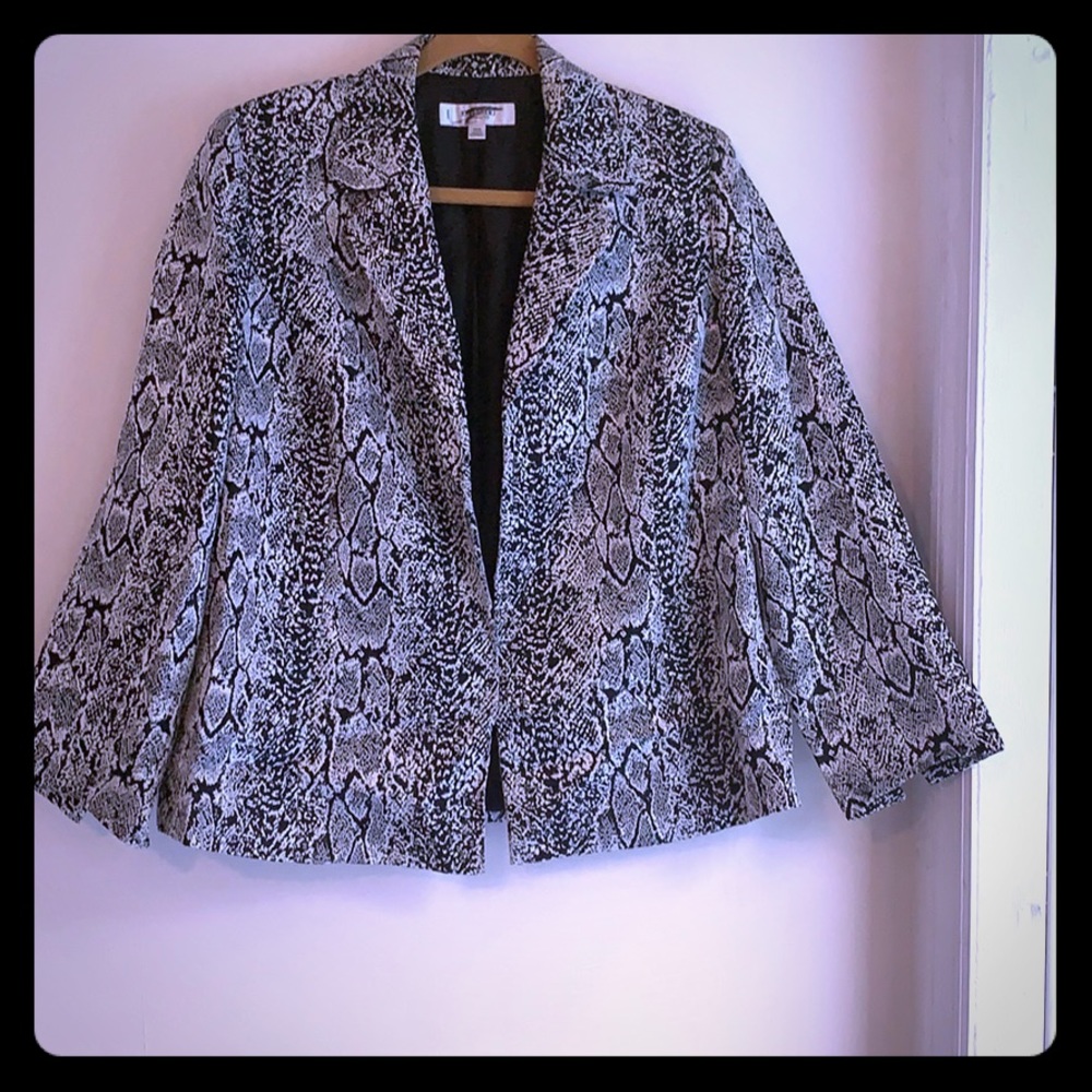 Black and white blazer